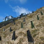 Snowgripper field, looking up to cableway top station