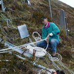 Lots and lots of cable - Lambert is coiling some of it.